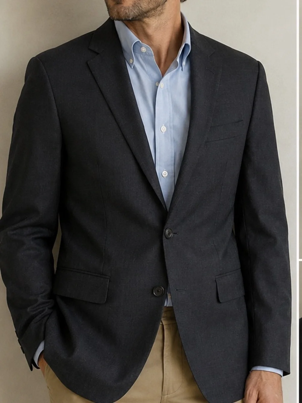 J.Crew Ludlow 42R Tollegno 1900 Italian Wool Blazer Sport Coat Charcoal Gray